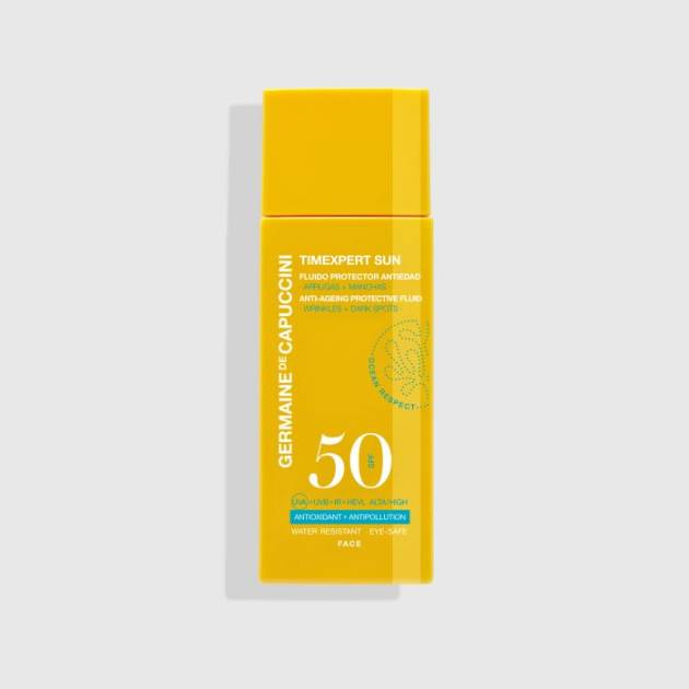 Fluido Protector Solar Antiedad SPF 50 / Timexpert Sun